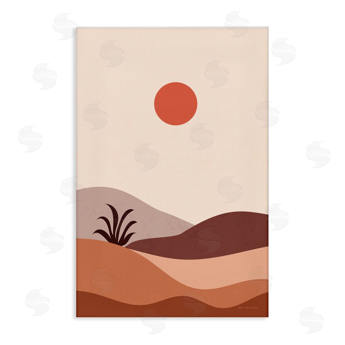 Omar Escalante Boho Desert with Plant Canvas Wall Art Print
