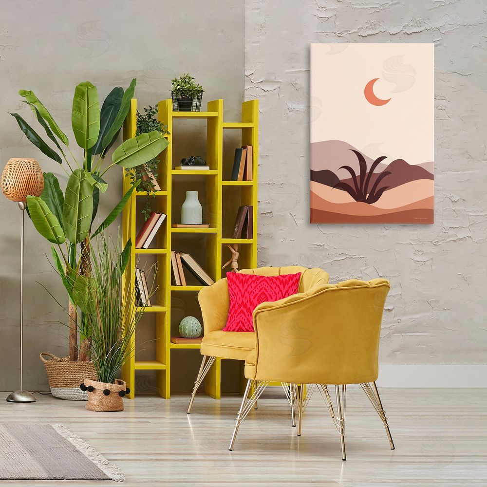 Omar Escalante Moon Over Desert Scene Canvas Wall Art Print in Room
