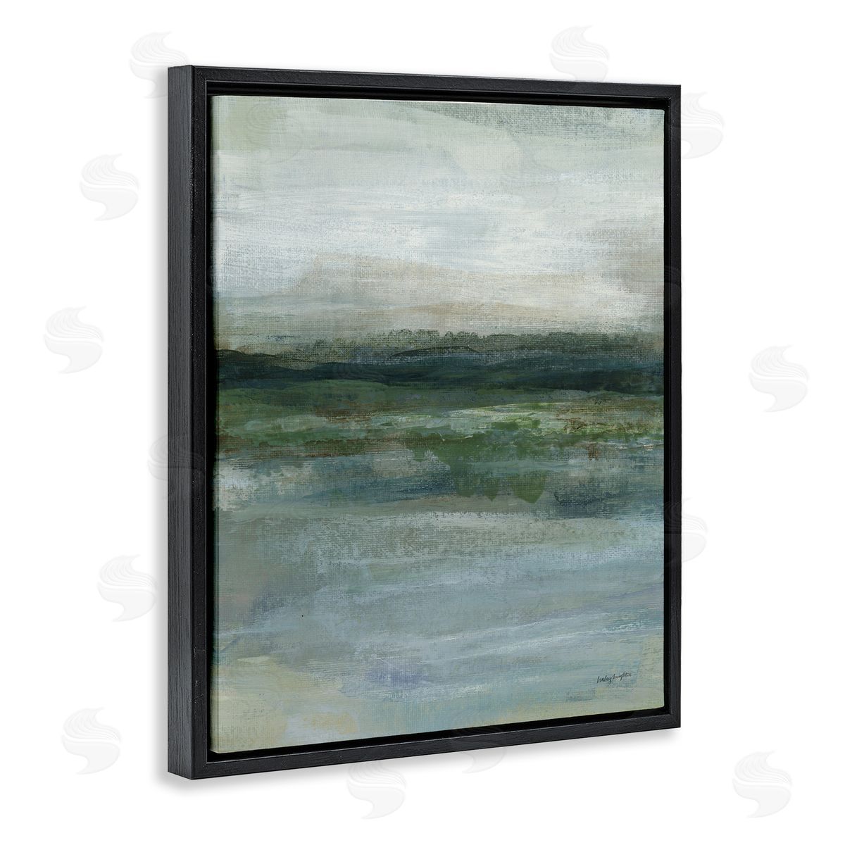 Haley Knighten Time Lapse Abstraction Black Floating Frame Canvas Wall Art Print
