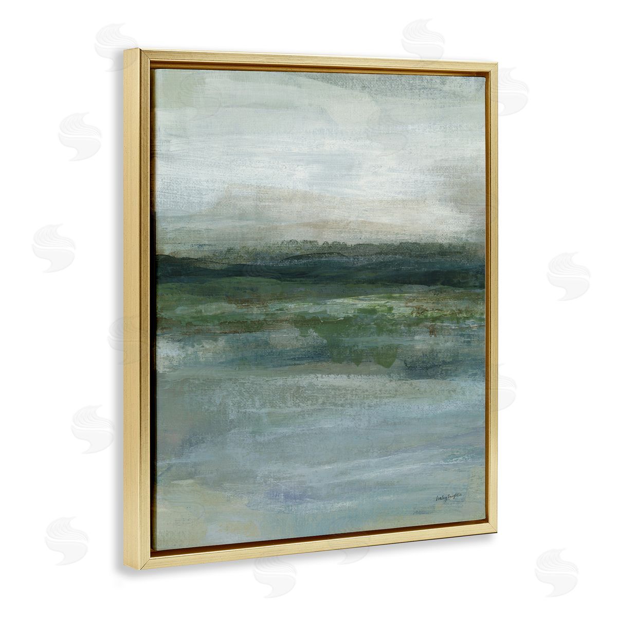 Haley Knighten Time Lapse Abstraction Gold Floating Frame Canvas Wall Art Print