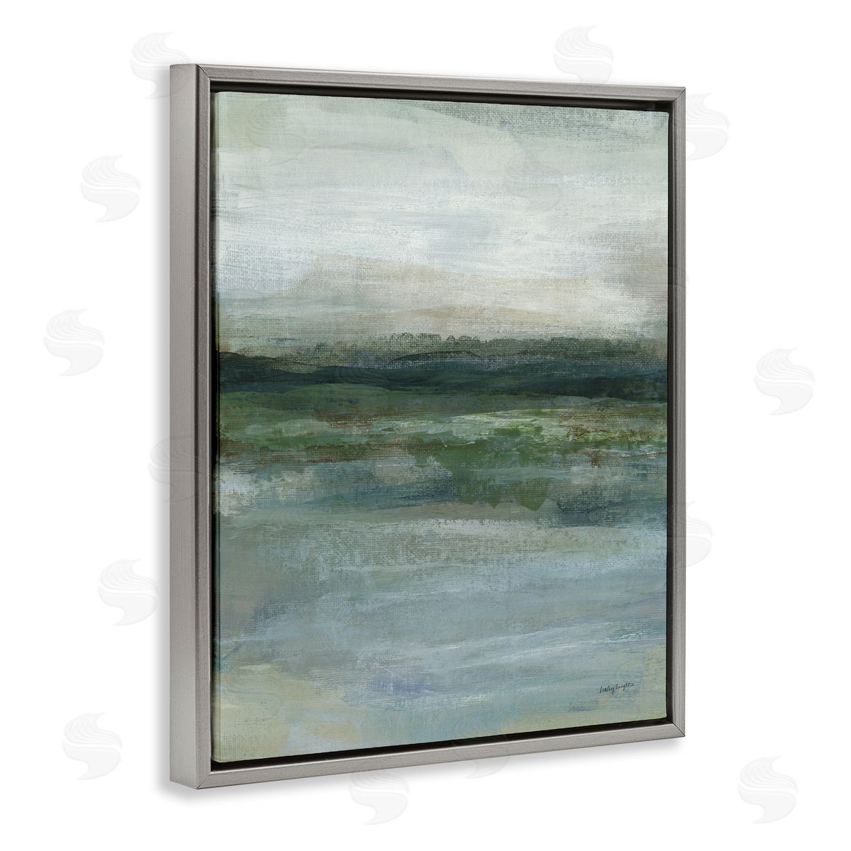 Haley Knighten Time Lapse Abstraction Gray Floating Frame Canvas Wall Art Print