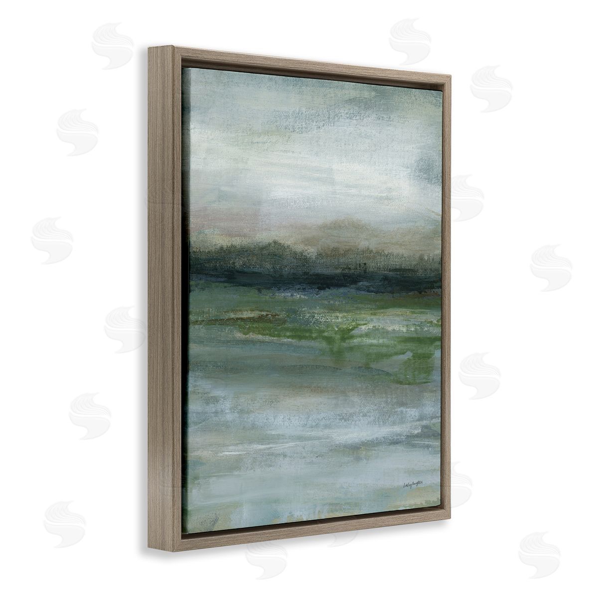Haley Knighten Abstract Landscape View Brown Floating Frame Canvas Wall Art Print