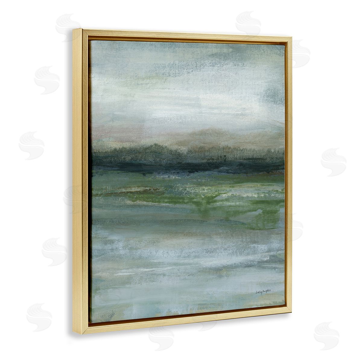 Haley Knighten Abstract Landscape View Gold Floating Frame Canvas Wall Art Print