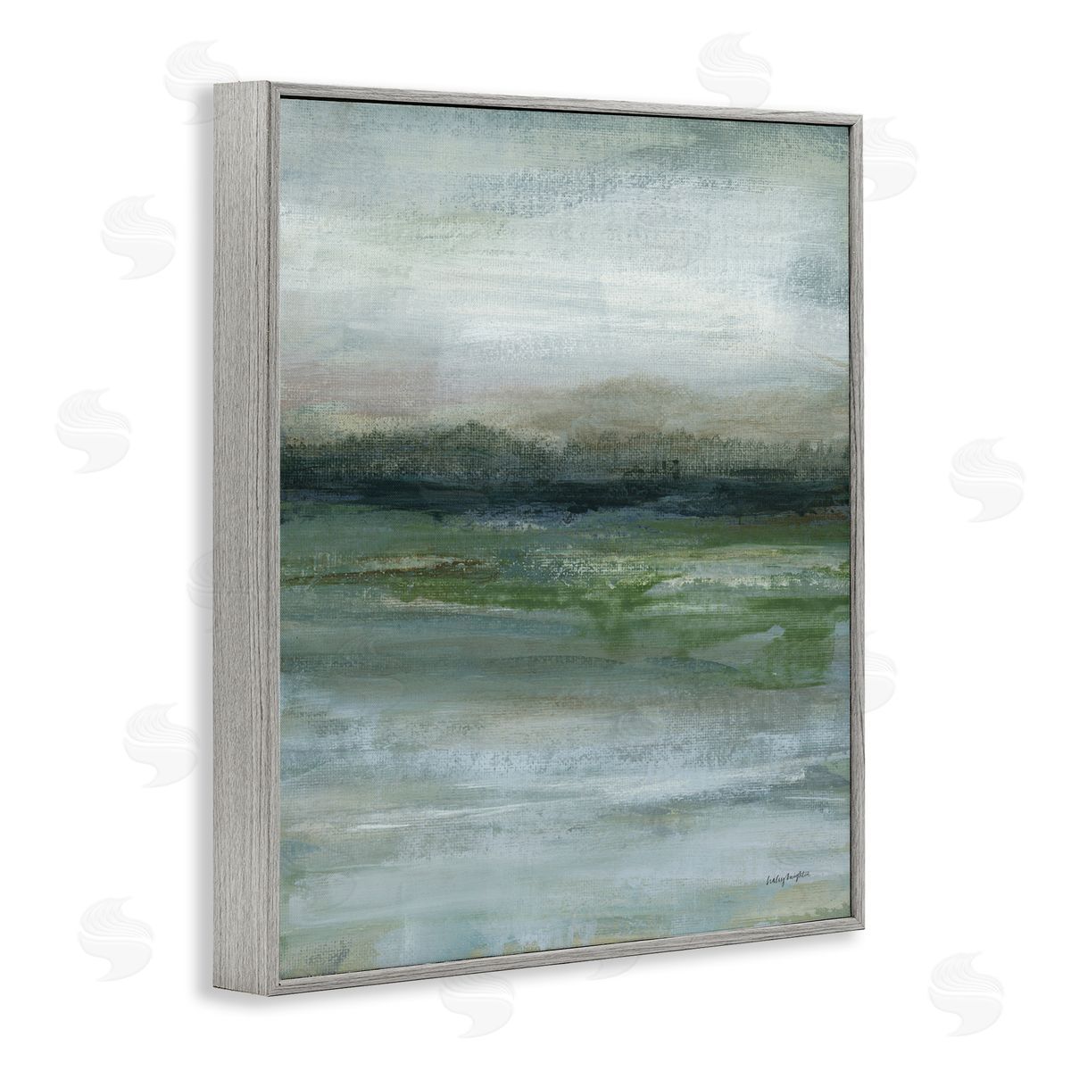 Haley Knighten Abstract Landscape View Gray Framed Giclee Wall Art Print