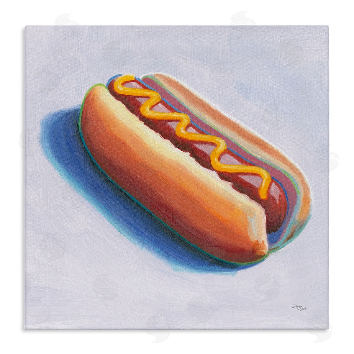 Wellington Studio Hot Dog with Mustard Canvas Wall Art Print