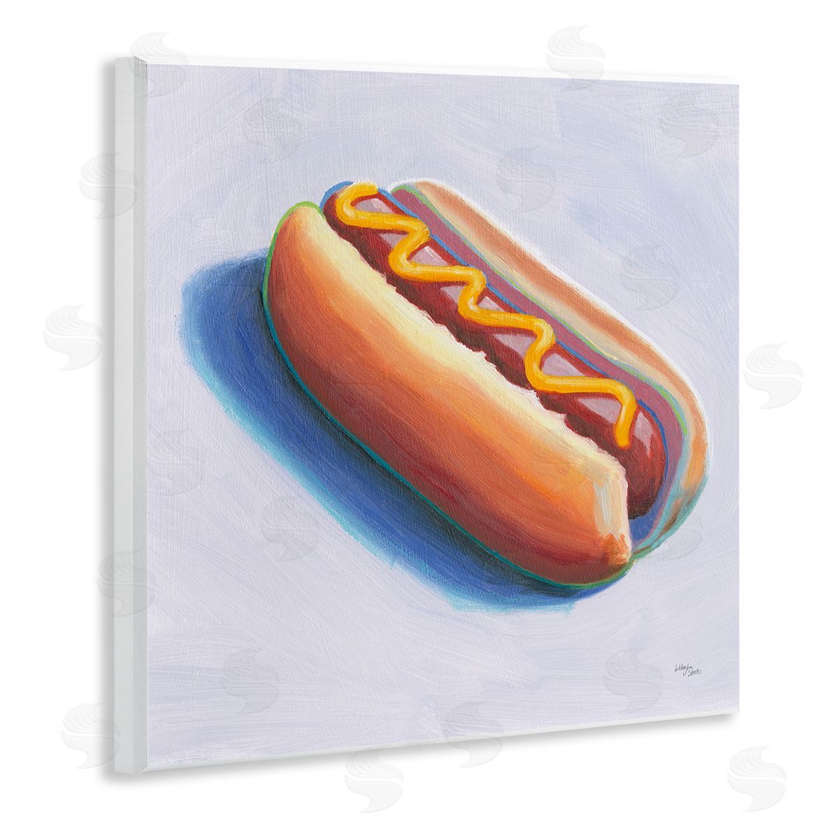 Wellington Studio Hot Dog with Mustard Wooden Wall Plaque Art Print