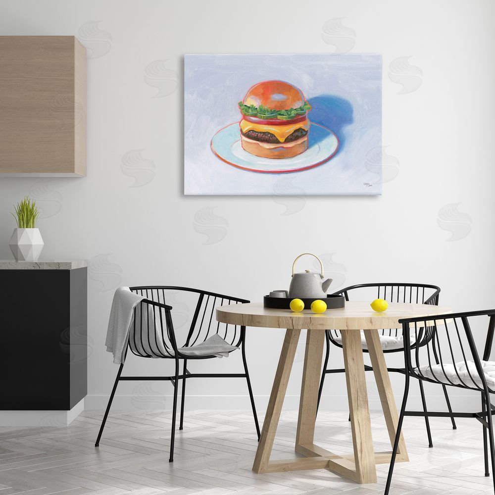 Wellington Studio Burger on Plate Canvas Wall Art Print in Room
