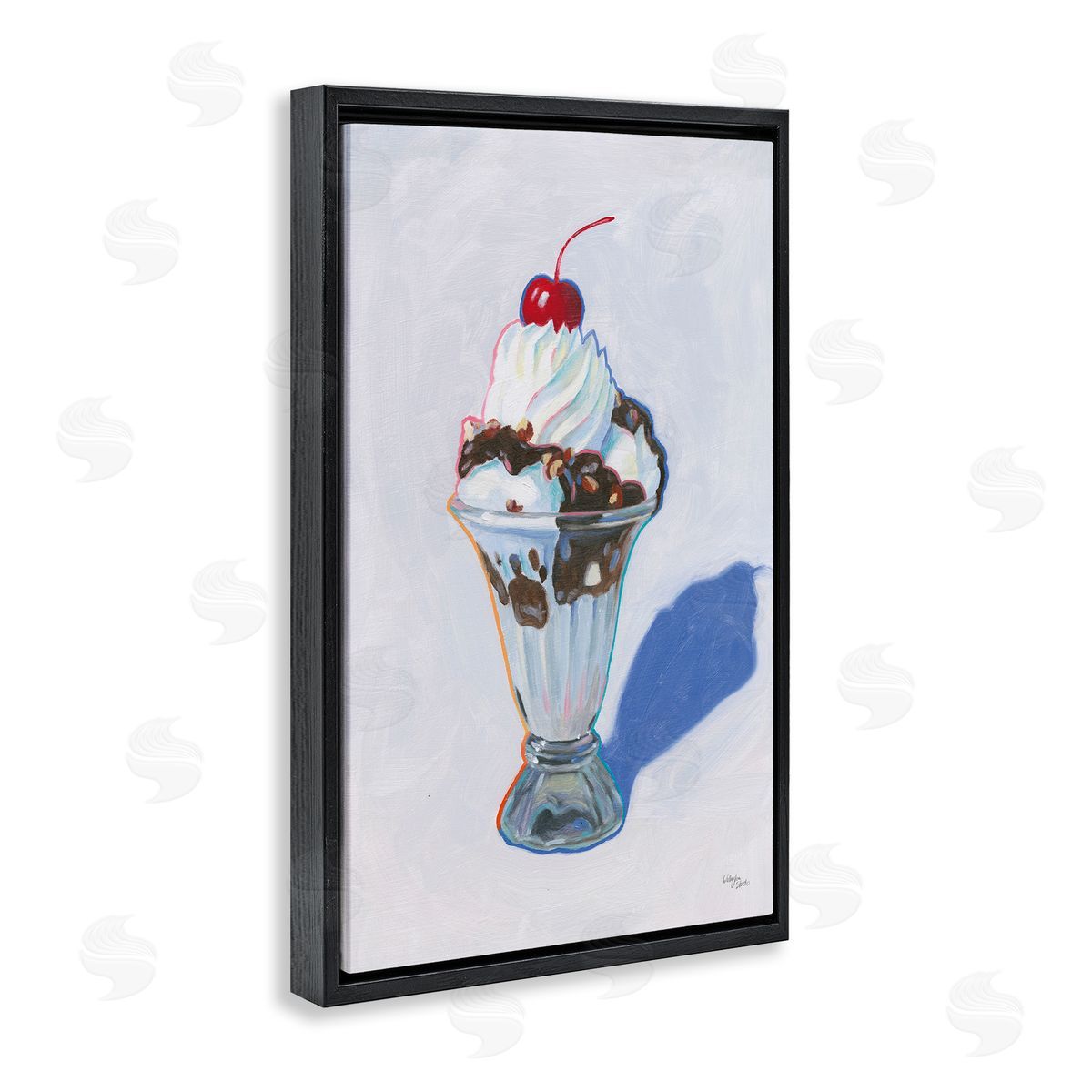 Wellington Studio Ice Cream Sundae Black Floating Frame Canvas Wall Art Print