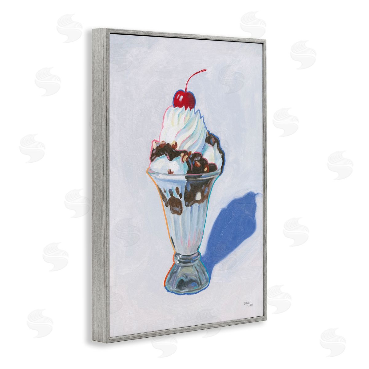 Wellington Studio Ice Cream Sundae Gray Framed Giclee Wall Art Print