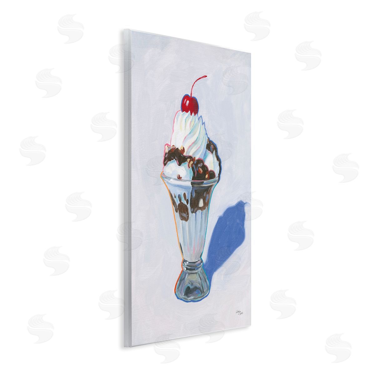 Wellington Studio Ice Cream Sundae Wooden Wall Plaque Art Print
