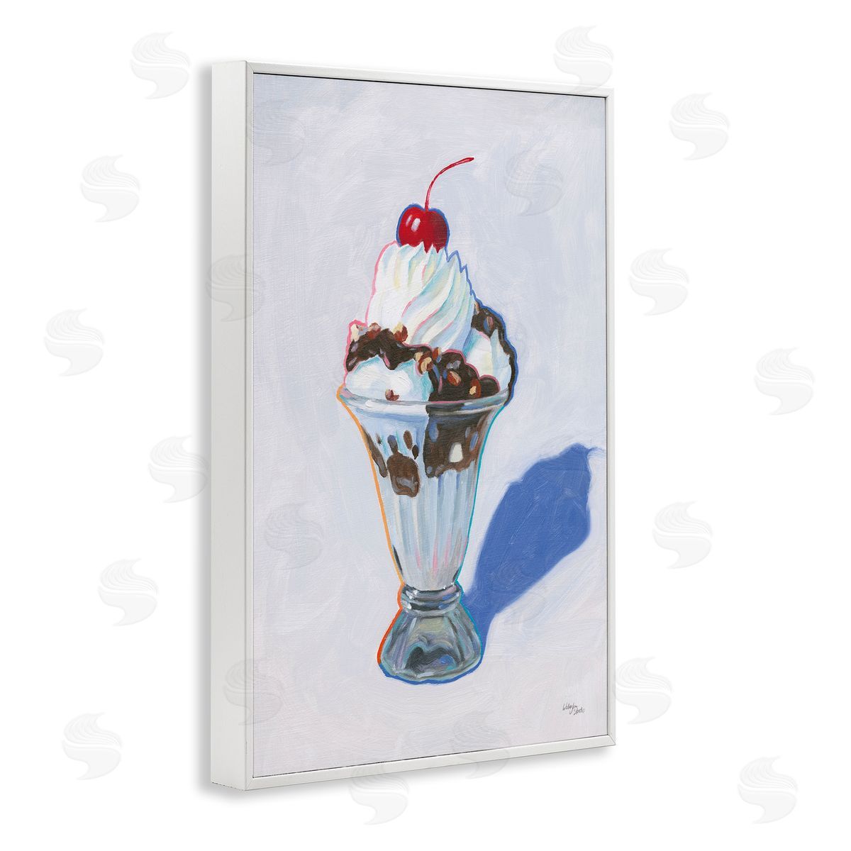 Wellington Studio Ice Cream Sundae White Framed Giclee Wall Art Print