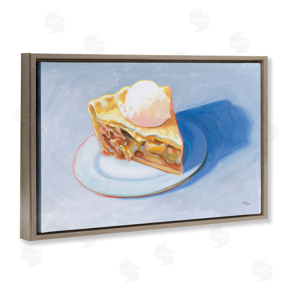 Wellington Studio Apple Pie Still Life Brown Floating Frame Canvas Wall Art Print