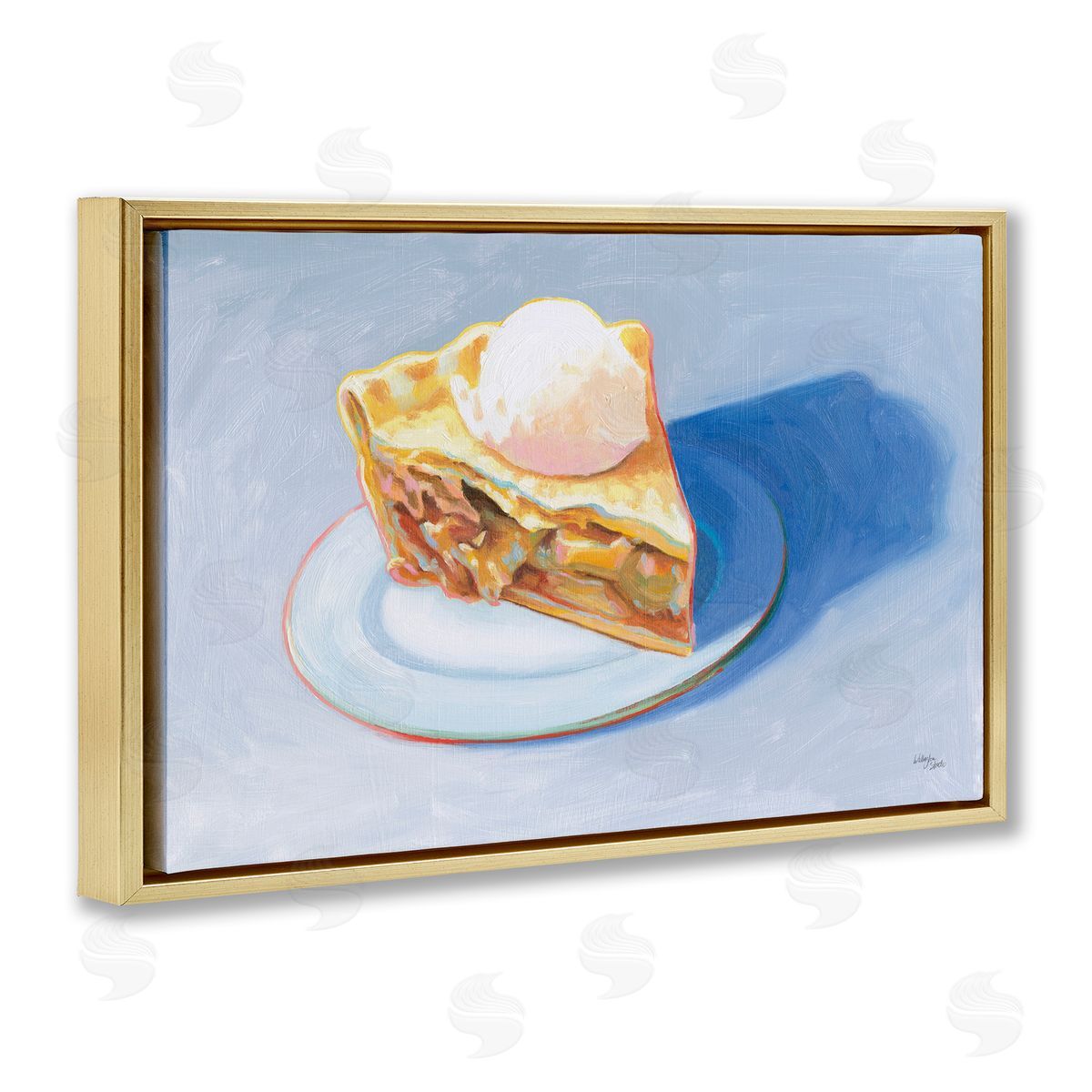 Wellington Studio Apple Pie Still Life Gold Floating Frame Canvas Wall Art Print