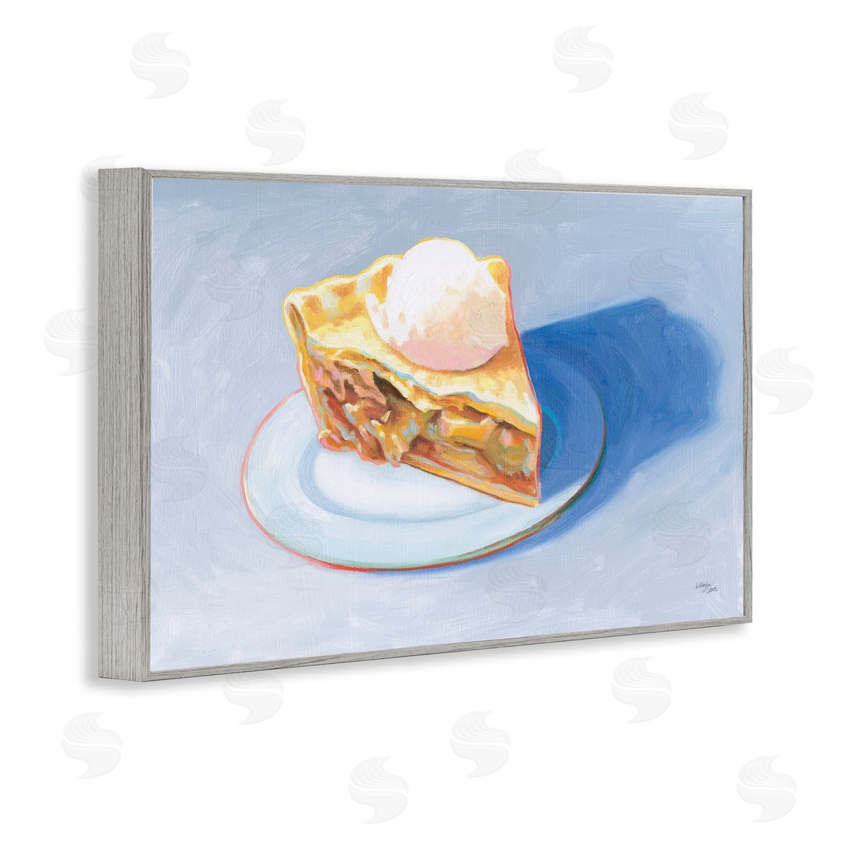 Wellington Studio Apple Pie Still Life Gray Framed Giclee Wall Art Print