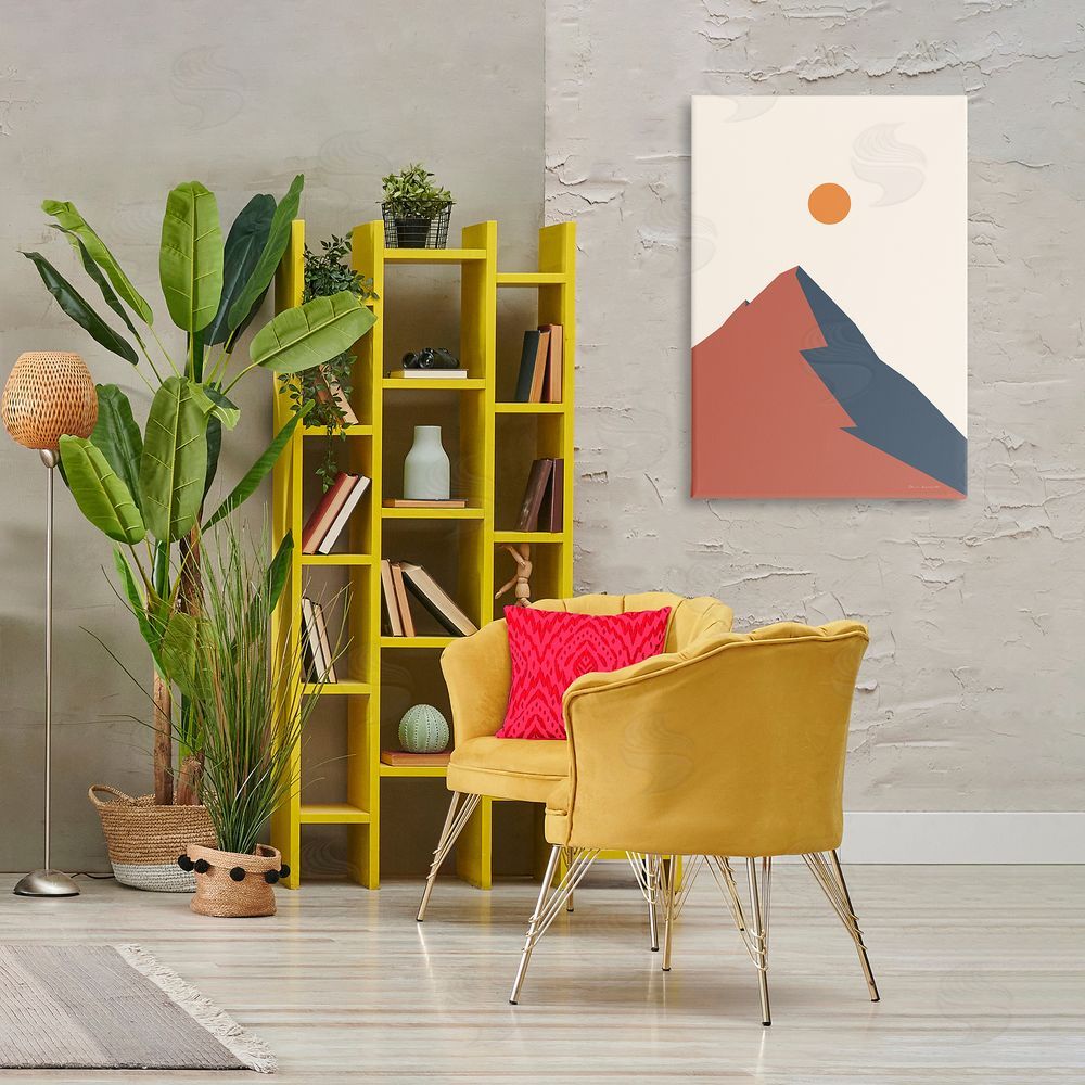 Omar Escalante Neutral Boho Peak Canvas Wall Art Print in Room