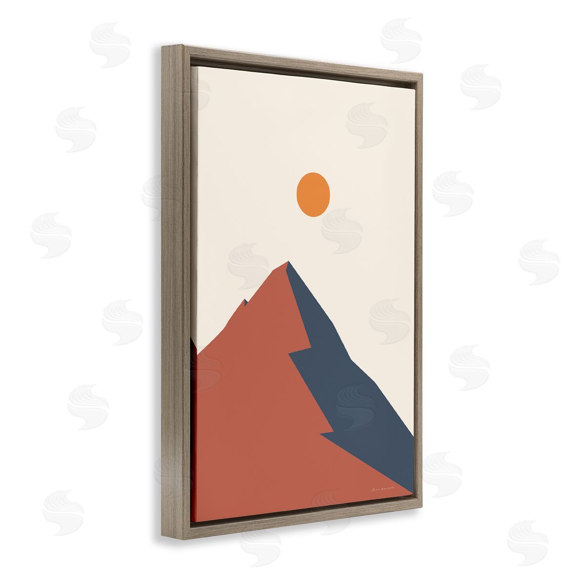 Omar Escalante Neutral Boho Peak Brown Floating Frame Canvas Wall Art Print