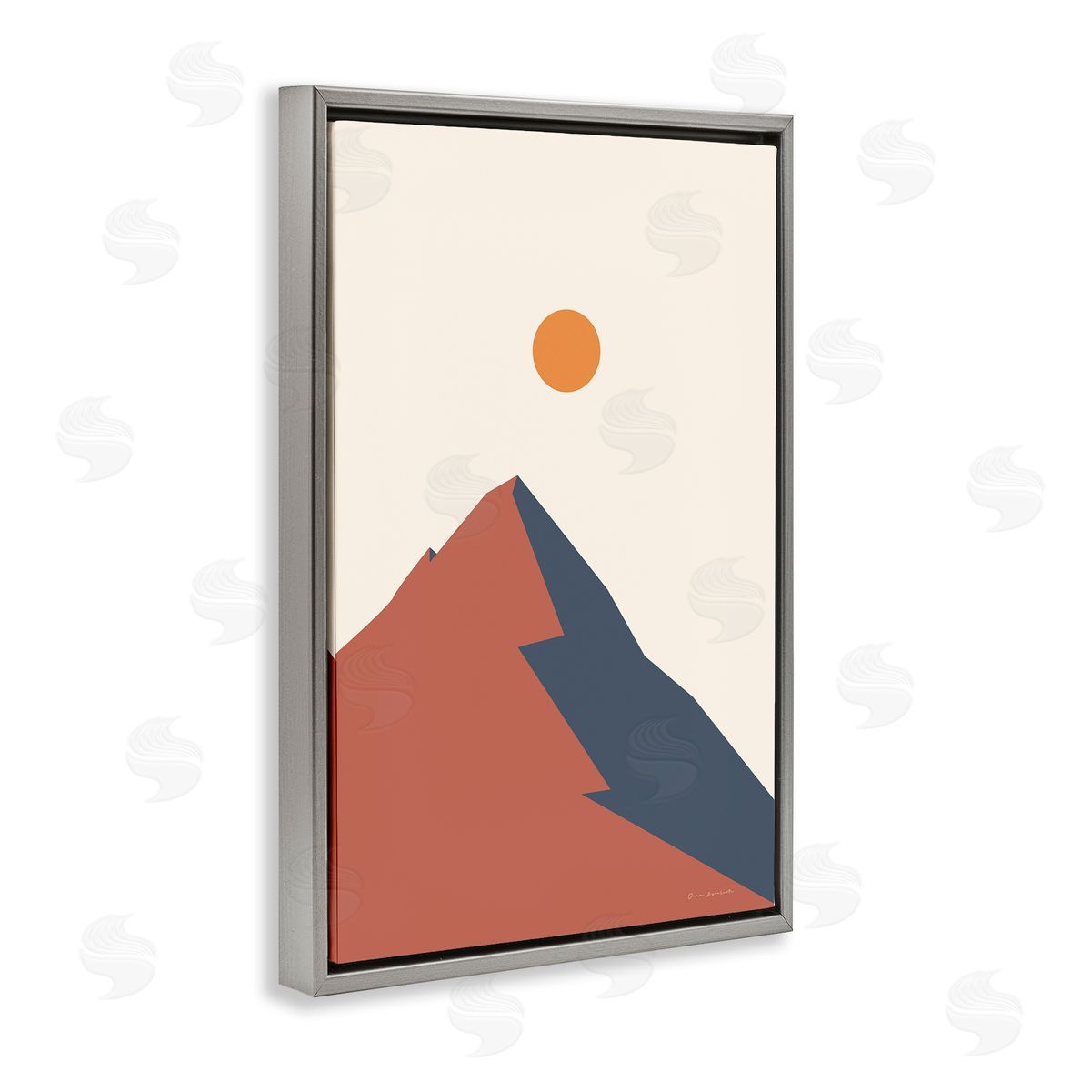 Omar Escalante Neutral Boho Peak Gray Floating Frame Canvas Wall Art Print