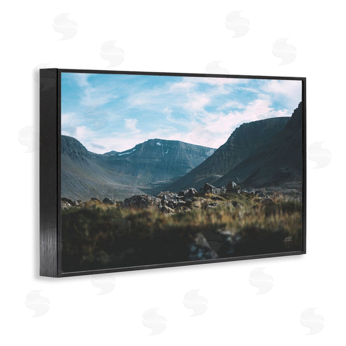 Max Blakesberg Studios Iceland Hike Landscape Black Framed Giclee Wall Art Print