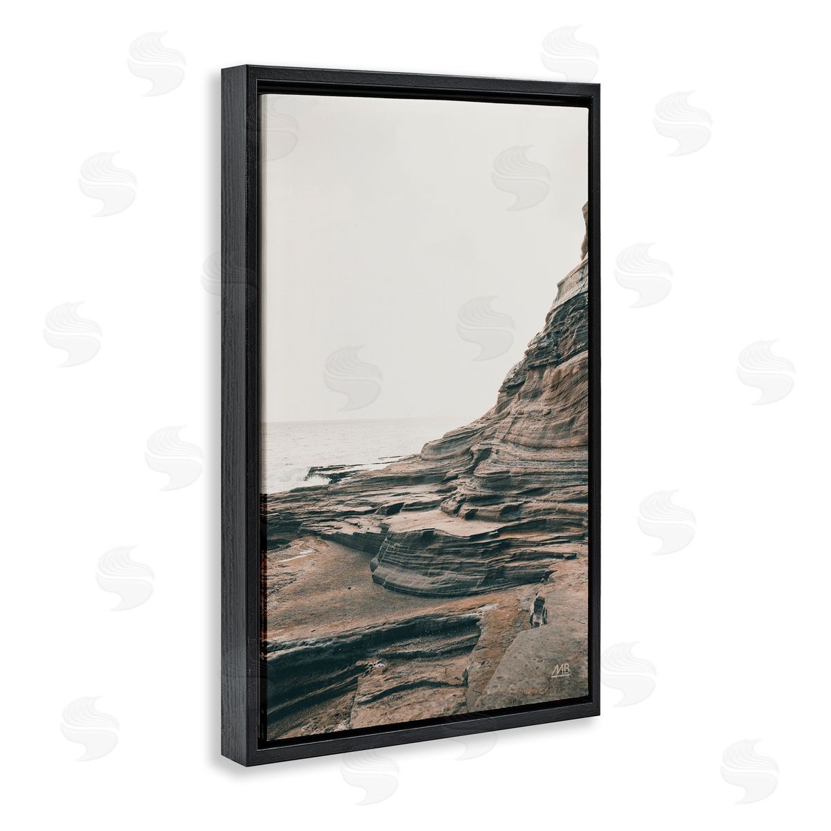 Max Blakesberg Studios Rocky Hawaiian Shore Black Floating Frame Canvas Wall Art Print