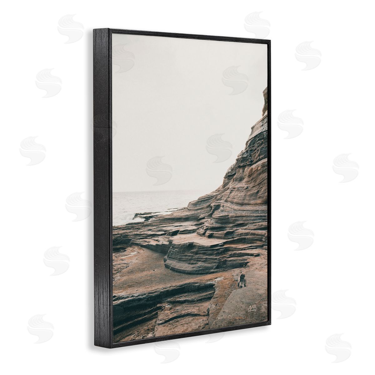 Max Blakesberg Studios Rocky Hawaiian Shore Black Framed Giclee Wall Art Print