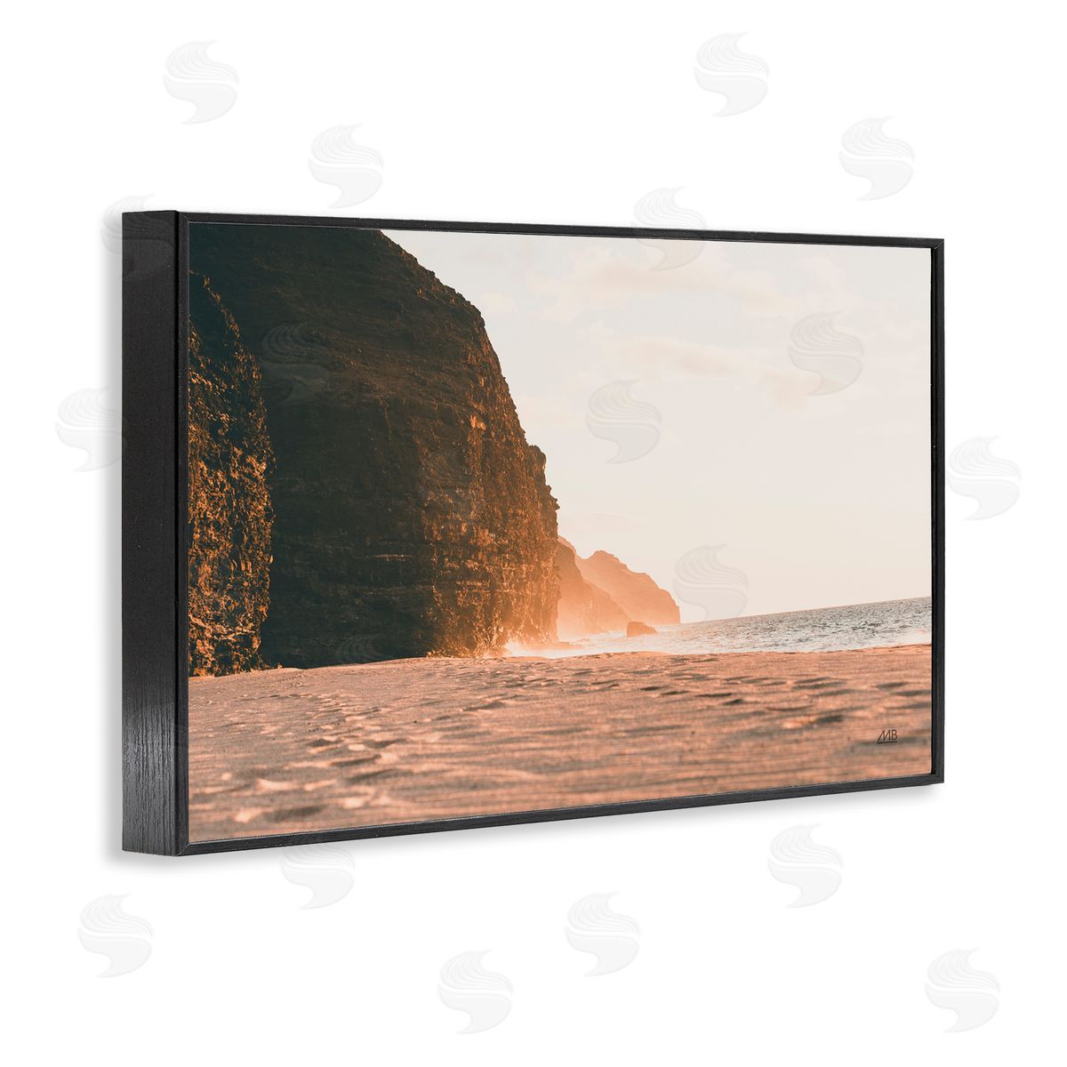 Max Blakesberg Studios Hawaiian Glow Shoreline Black Framed Giclee Wall Art Print