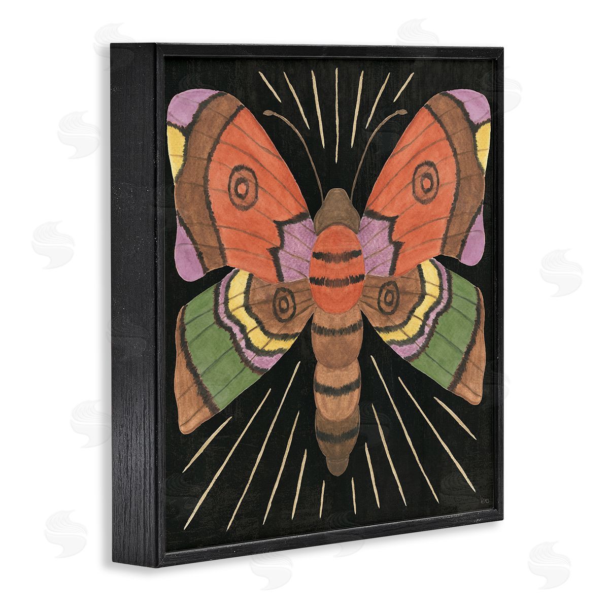 Veronique Charron Spooky Chic Moth Black Framed Giclee Wall Art Print