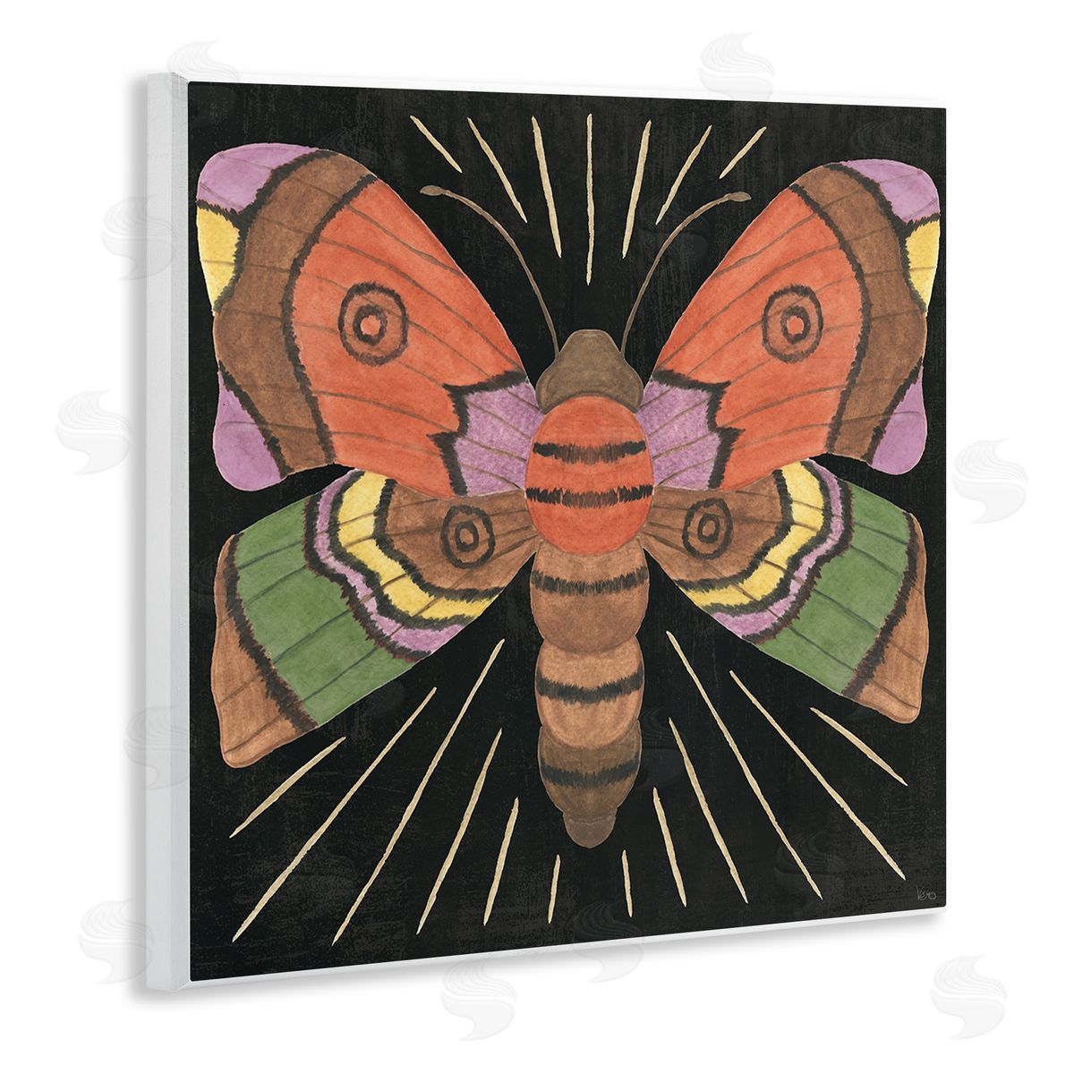 Veronique Charron Spooky Chic Moth Wooden Wall Plaque Art Print