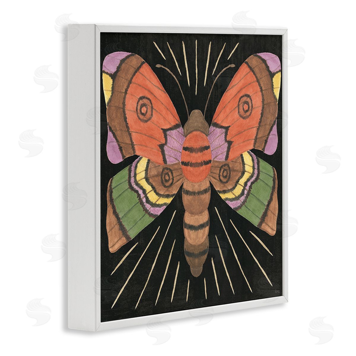 Veronique Charron Spooky Chic Moth White Framed Giclee Wall Art Print