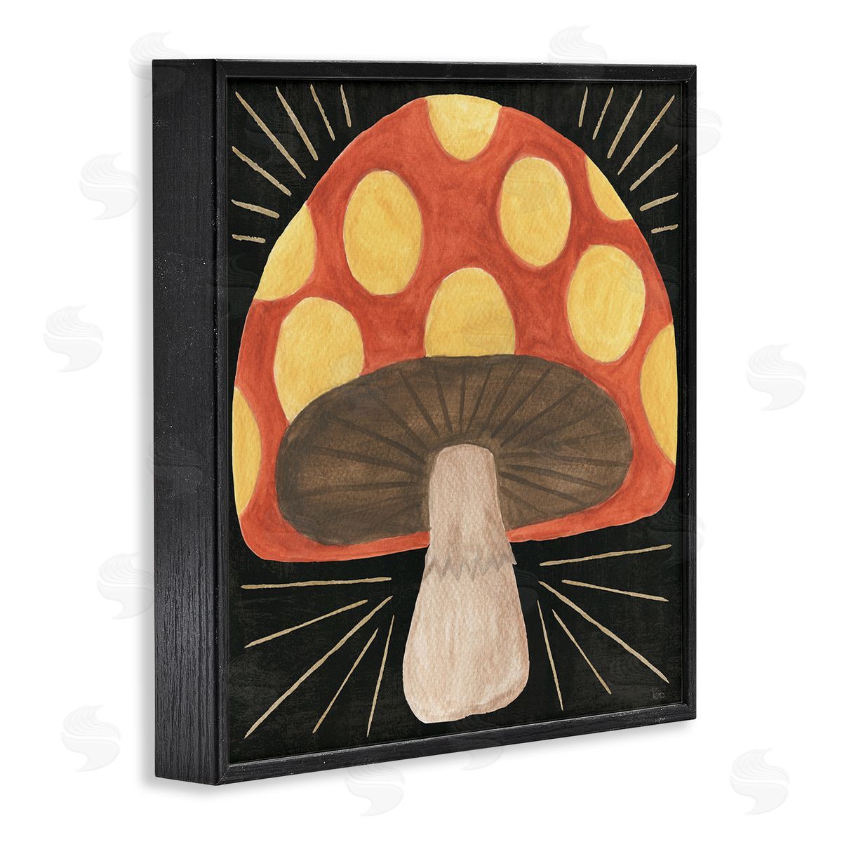 Veronique Charron Spooky Chic Mushroom Black Framed Giclee Wall Art Print