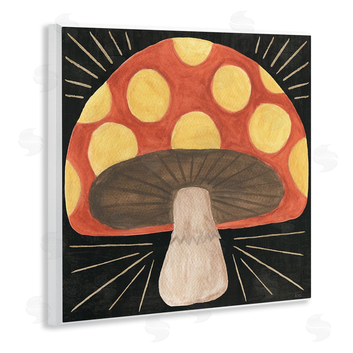 Veronique Charron Spooky Chic Mushroom Wooden Wall Plaque Art Print