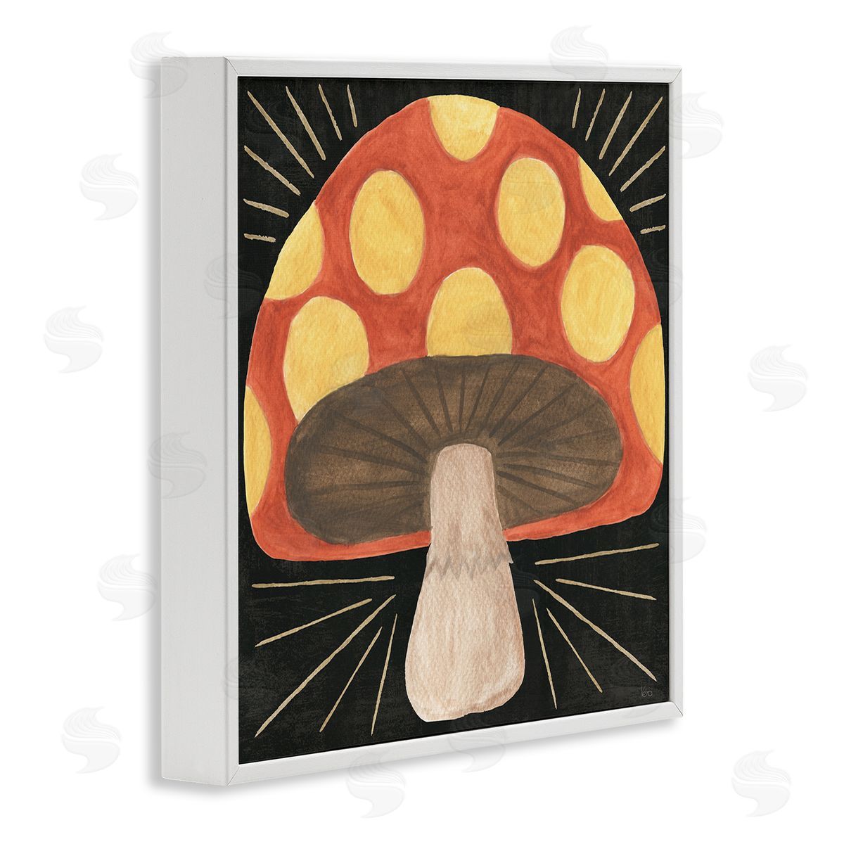 Veronique Charron Spooky Chic Mushroom White Framed Giclee Wall Art Print
