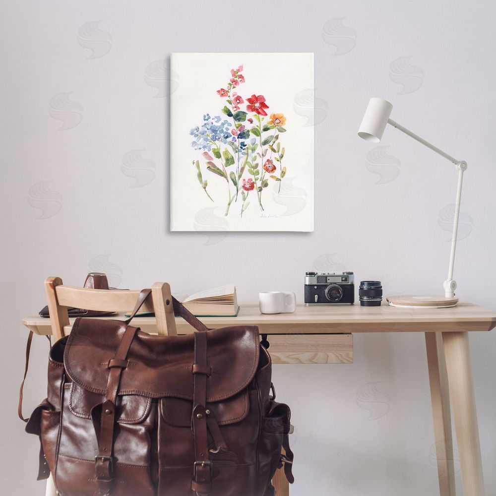 Sally Swatland Mixed Wildflower Buds Canvas Wall Art Print in Room