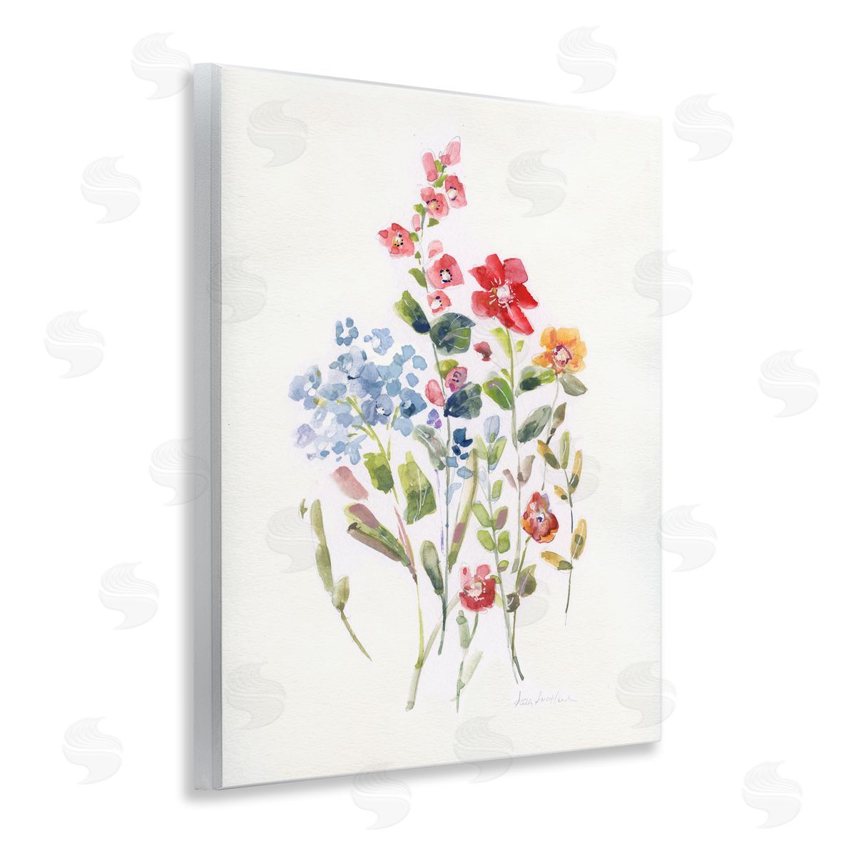 Sally Swatland Mixed Wildflower Buds Wooden Wall Plaque Art Print