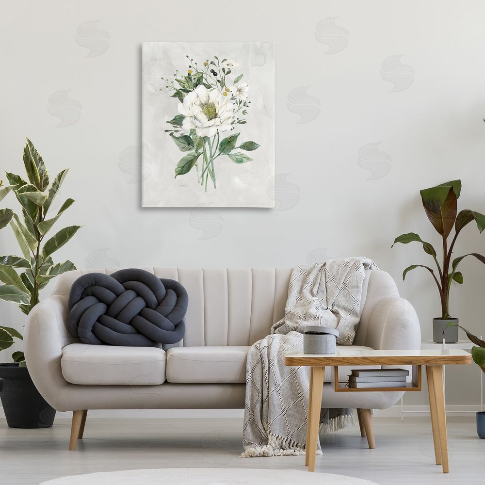 Carol Robinson White Flower Bundle Canvas Wall Art Print in Room