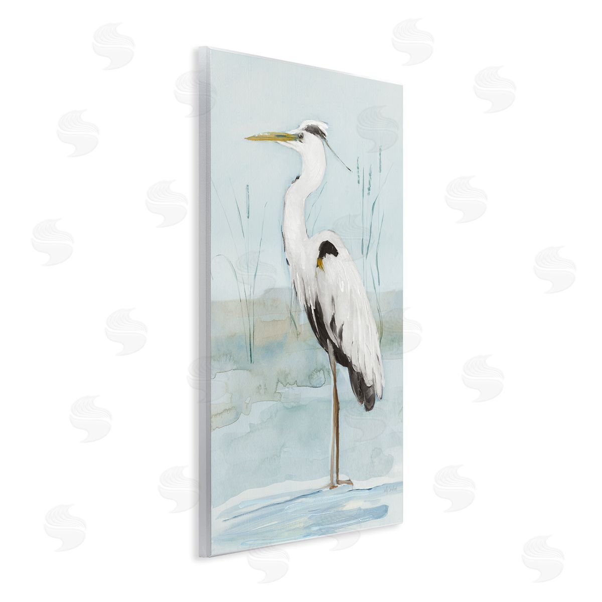 Sally Swatland Standing White Egret Wooden Wall Plaque Art Print