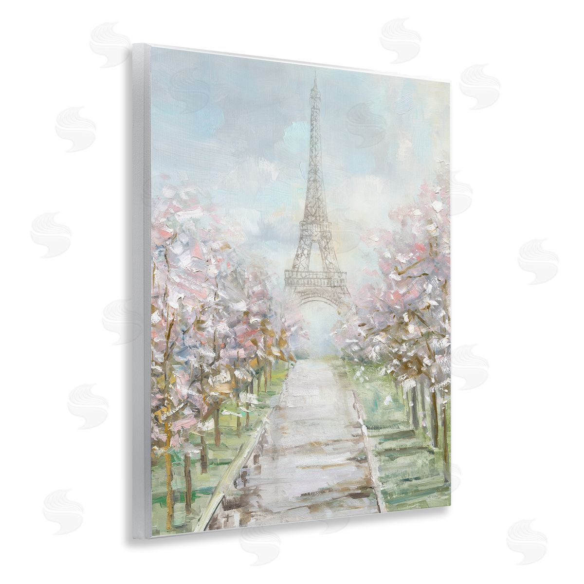 Sally Swatland Eiffel Tower & Tree Grove Wooden Wall Plaque Art Print