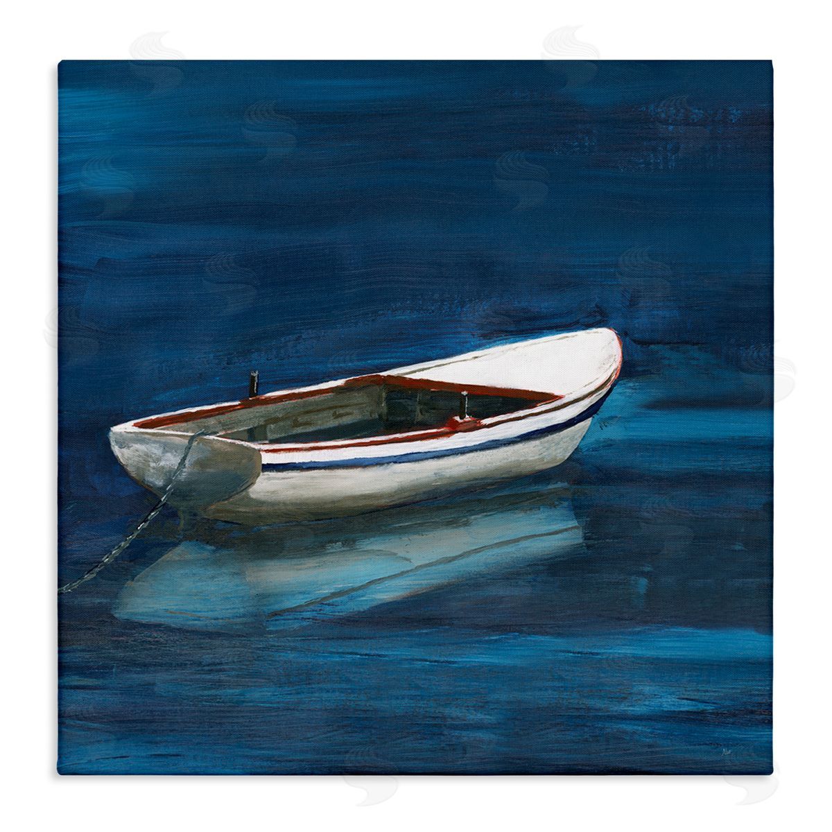 Nan Calm Floating Boat Canvas Wall Art Print