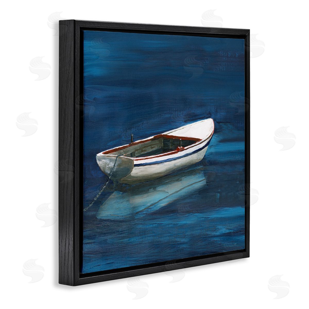 Nan Calm Floating Boat Black Floating Frame Canvas Wall Art Print