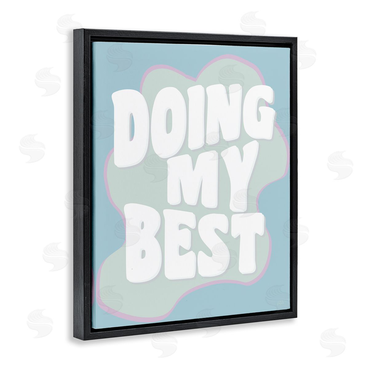Natalie Carpentieri Doing My Best Phrase Black Floating Frame Canvas Wall Art Print
