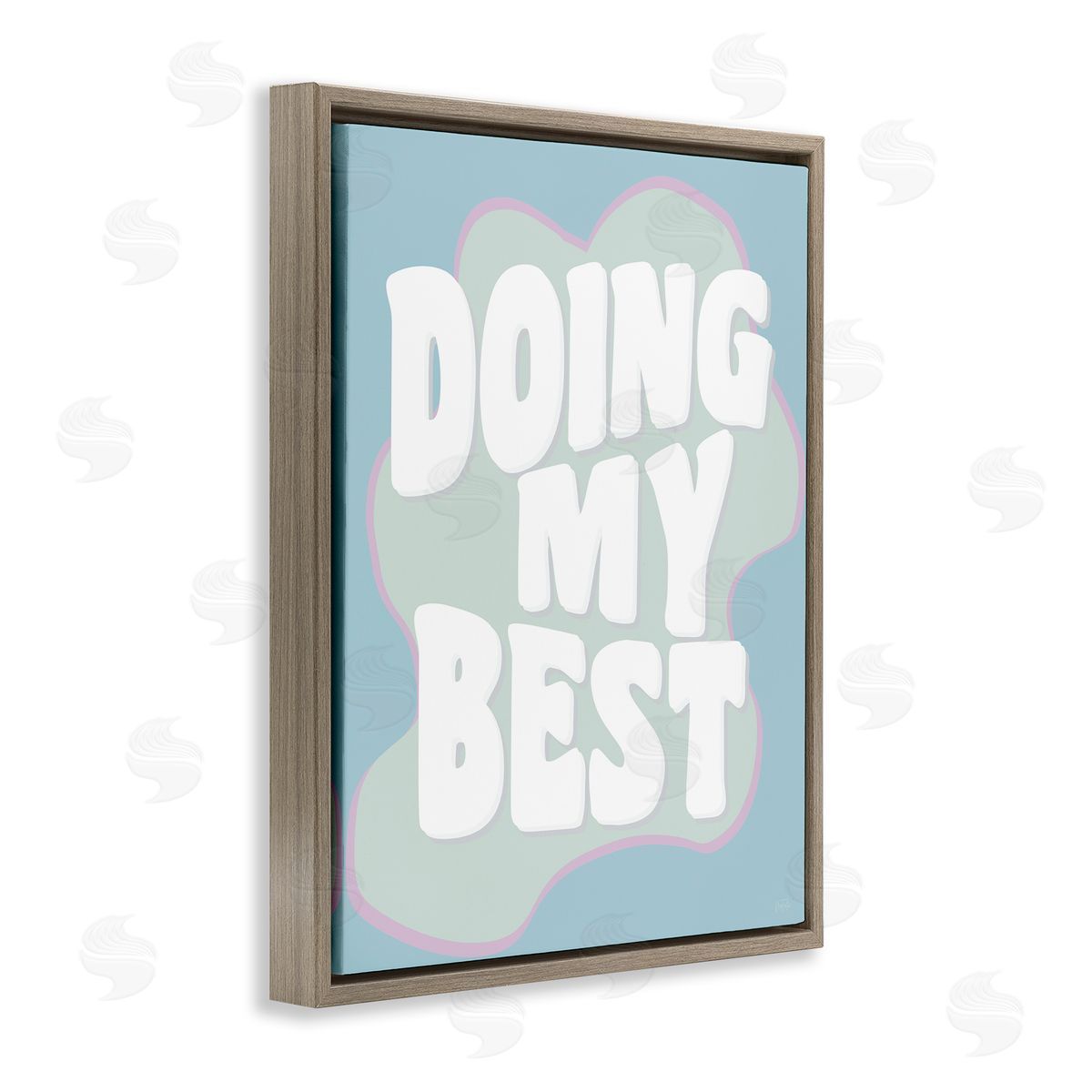 Natalie Carpentieri Doing My Best Phrase Brown Floating Frame Canvas Wall Art Print