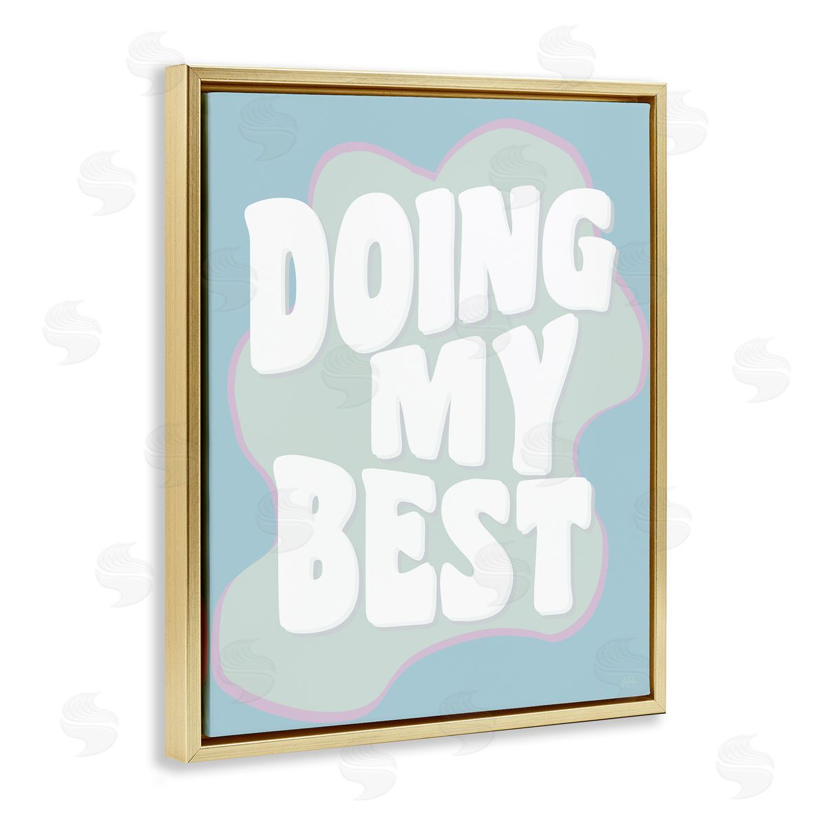 Natalie Carpentieri Doing My Best Phrase Gold Floating Frame Canvas Wall Art Print