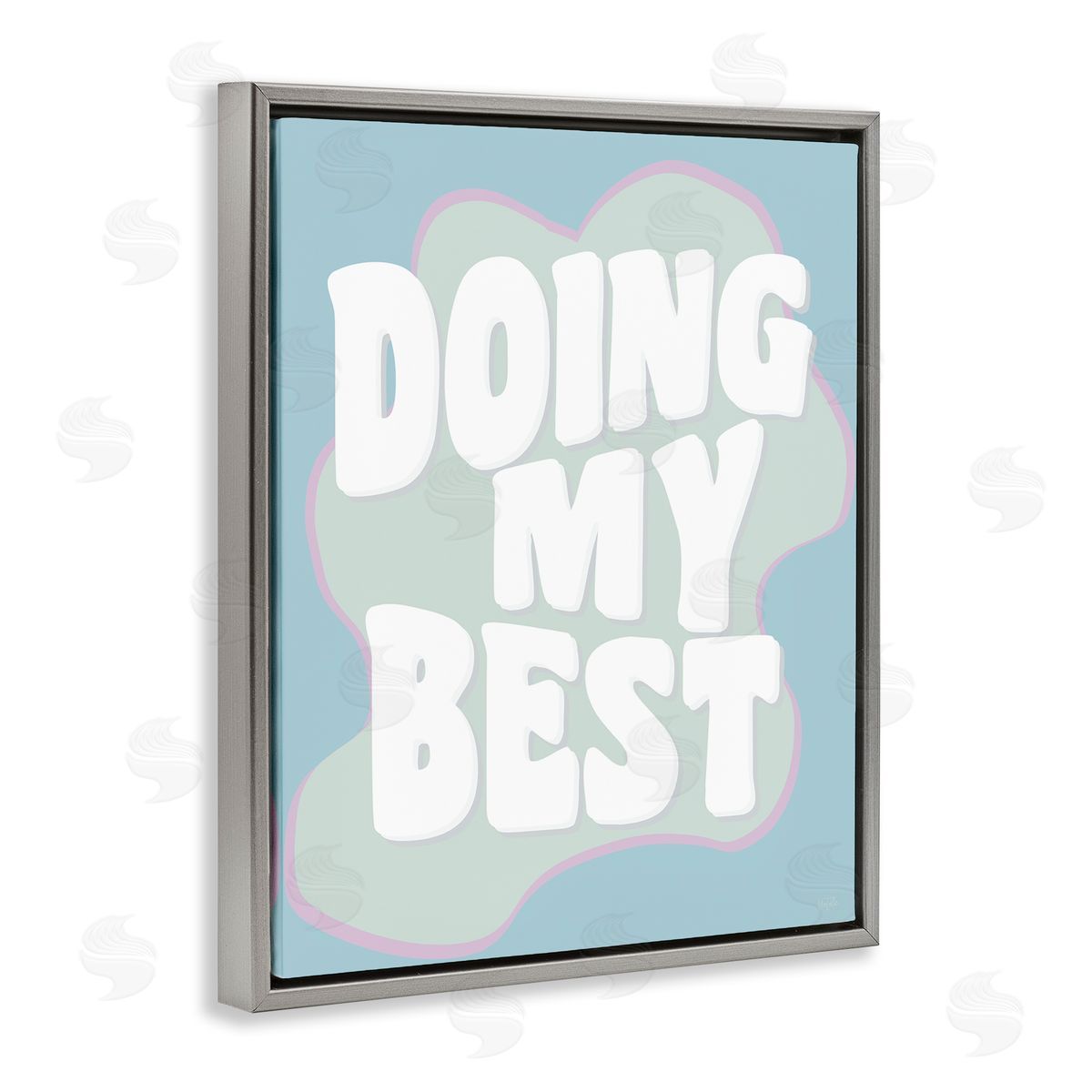 Natalie Carpentieri Doing My Best Phrase Gray Floating Frame Canvas Wall Art Print