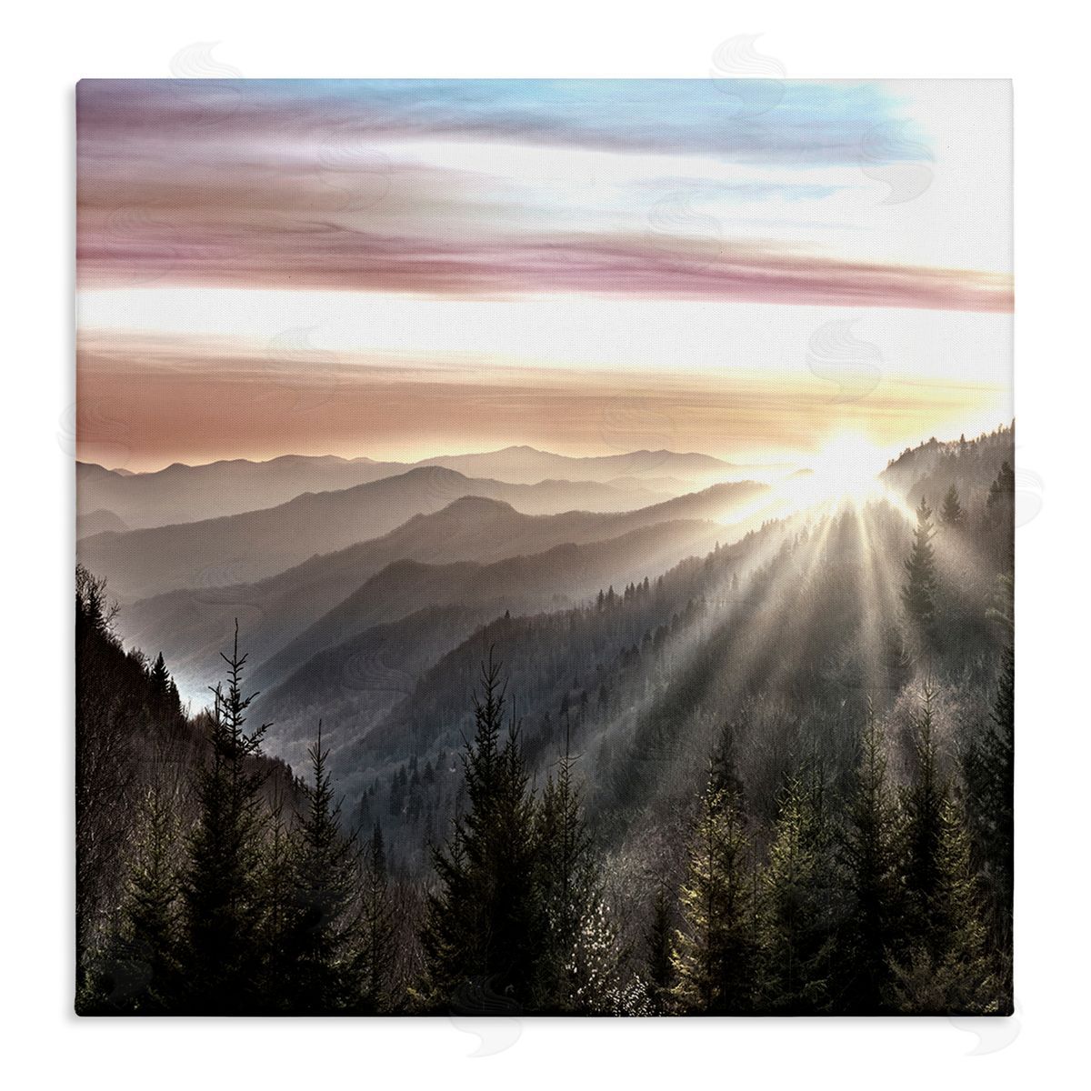 Danita Delimont Sun Rays Through Peaks Canvas Wall Art Print