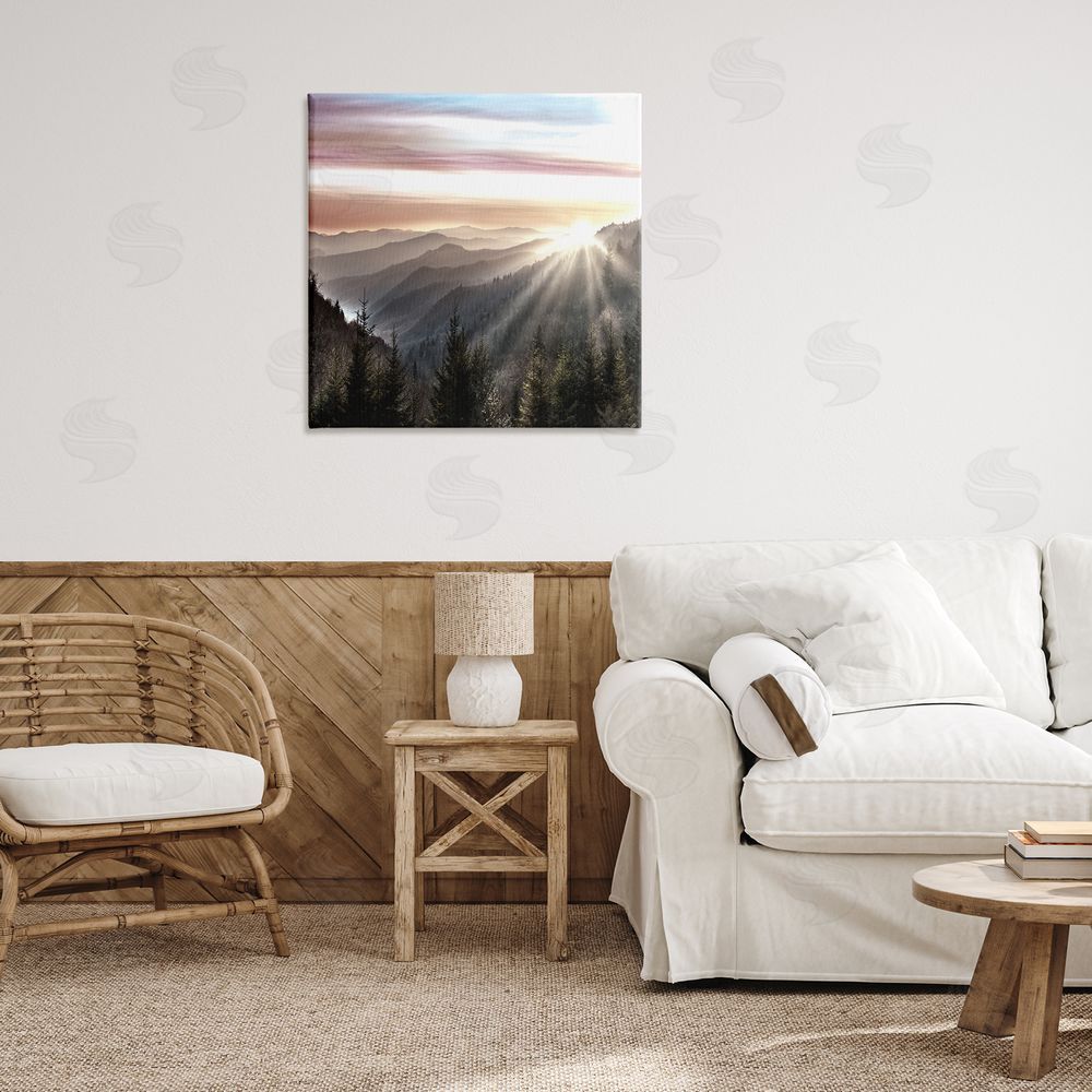 Danita Delimont Sun Rays Through Peaks Canvas Wall Art Print in Room