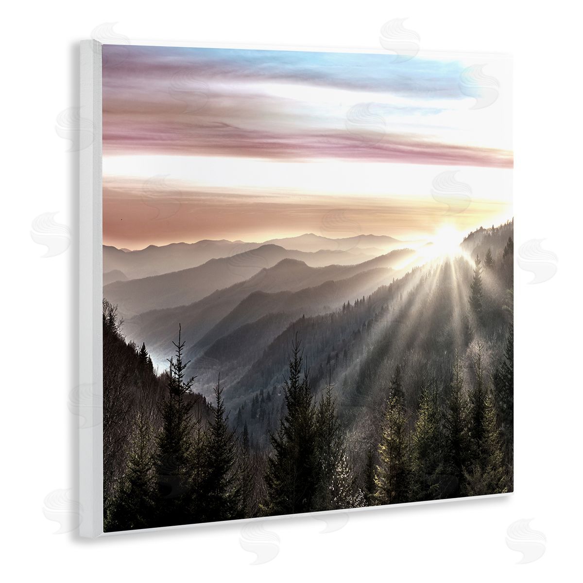 Danita Delimont Sun Rays Through Peaks Wooden Wall Plaque Art Print