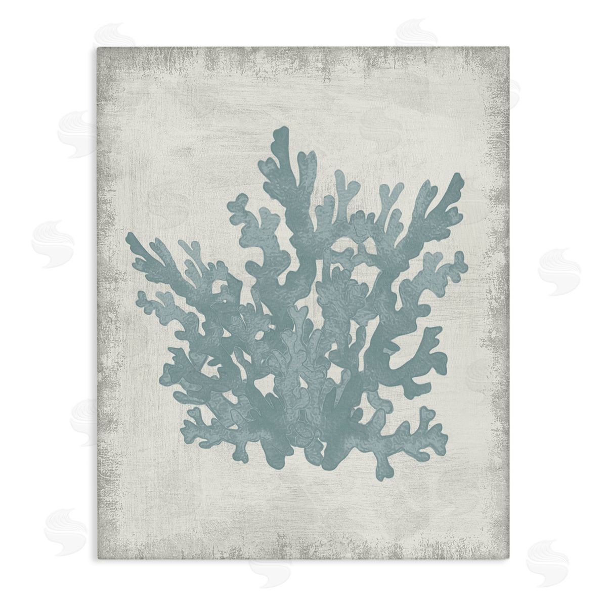Conrad Knutsen Blue Coral Silhouette Canvas Wall Art Print