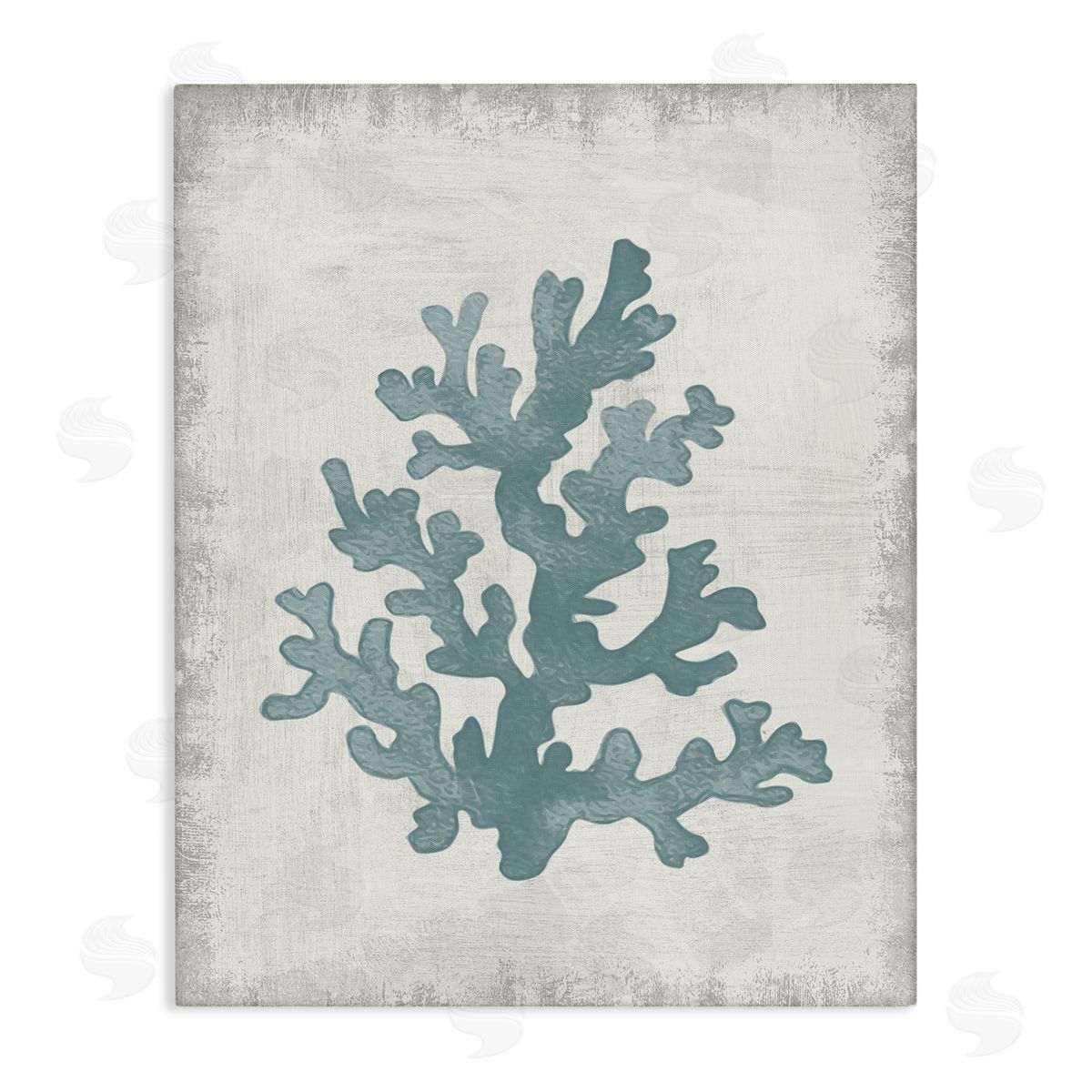 Conrad Knutsen Blue Coral Form Canvas Wall Art Print