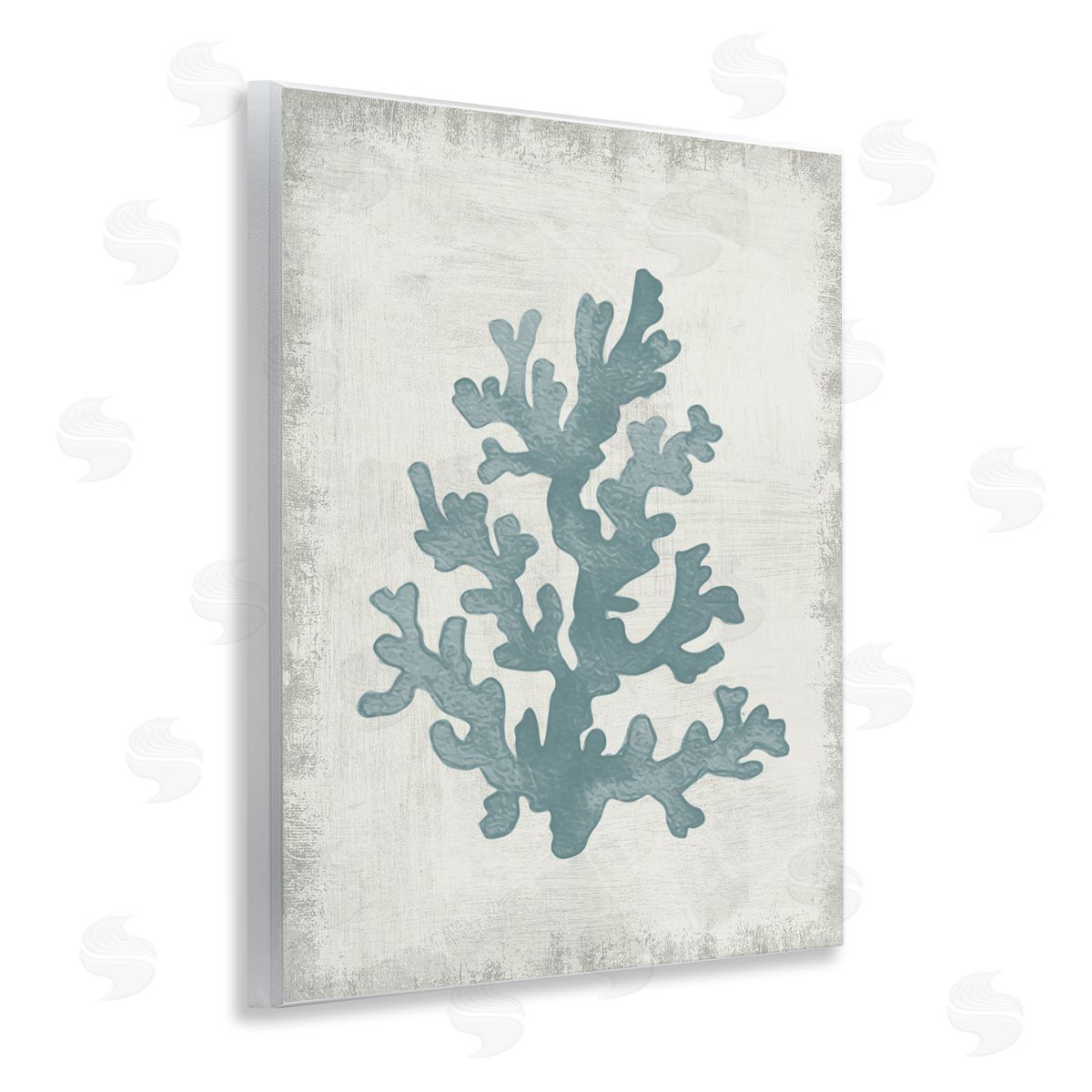 Conrad Knutsen Blue Coral Form Wooden Wall Plaque Art Print