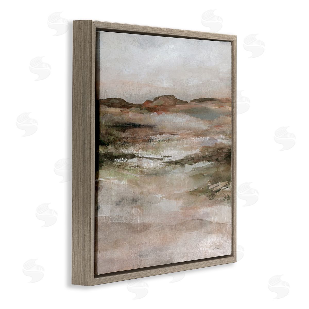 Carol Robinson Rugged Dunes Landscape Brown Floating Frame Canvas Wall Art Print