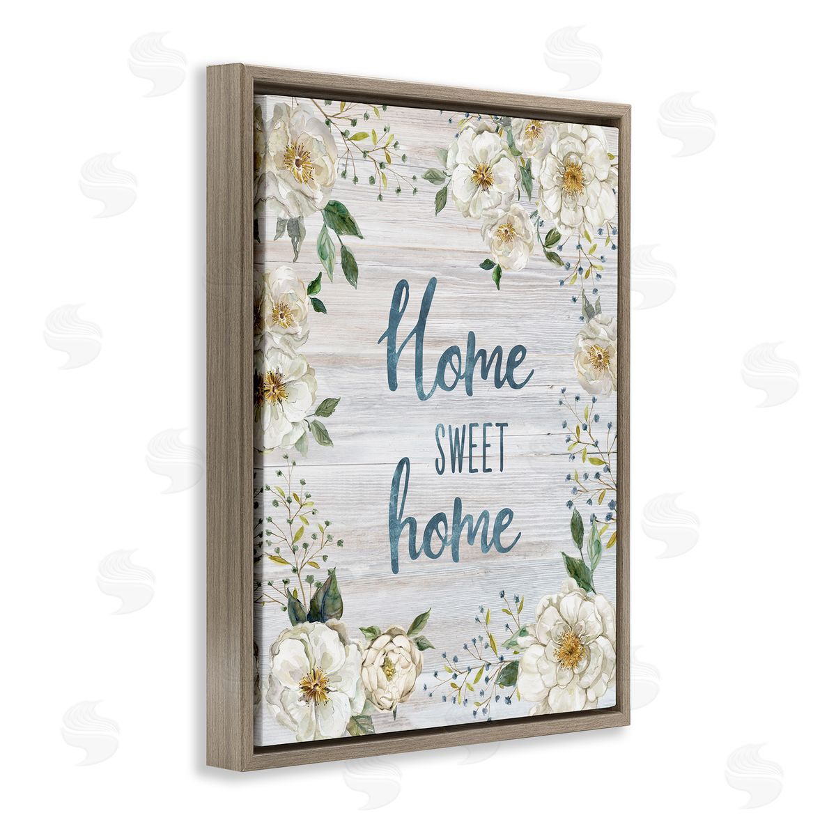Carol Robinson Sweet Home Shabby Chic Brown Floating Frame Canvas Wall Art Print